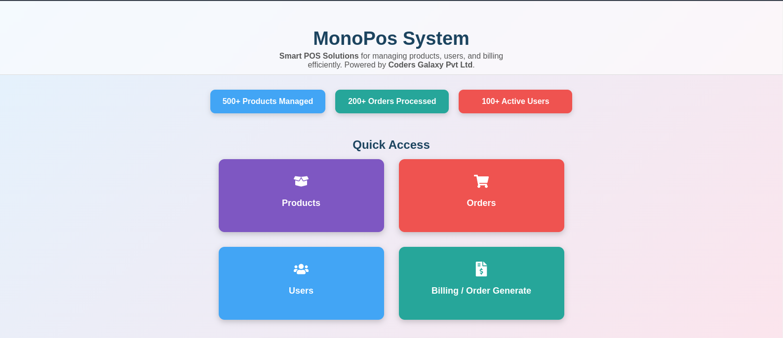 Coders Galaxy POS
